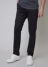 Threadbare Black Cotton Regular Fit Chino Trousers with Stretch - 30/L32 Image 1