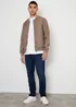 Threadbare Taupe Faux Suede Bomber Jacket - L Image 4