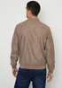 Threadbare Taupe Faux Suede Bomber Jacket - L Image 2