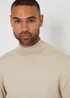 Threadbare Natural Knitted Roll Neck Jumper - Large Image 3