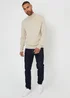 Threadbare Natural Knitted Roll Neck Jumper - Large Image 4
