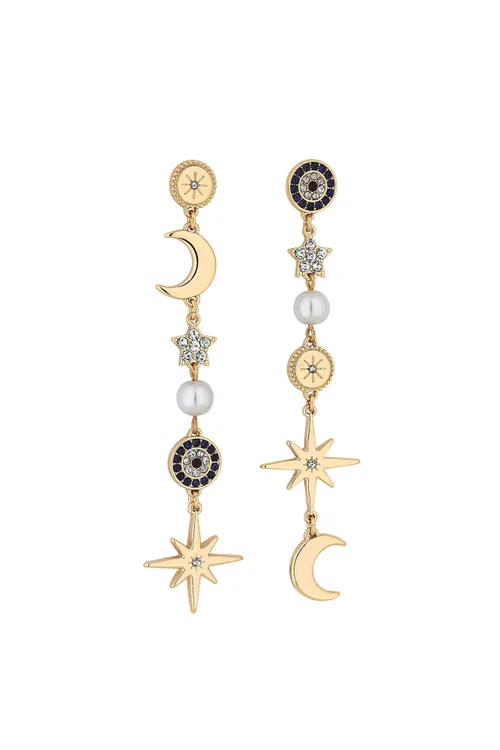 Mood Celestial Mismatch Drop Earrings - One Size Image 1