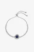 Jon Richard Rhodium Plated Sapphire Halo Toggle Bracelet - One Size Image 2