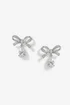 Jon Richard Rhodium Plated And Crystal Bow Earrings - Gift Boxed - One Size Image 2