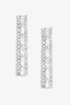 Jon Richard Silver Plated Crystal Baguette Linear Earrings - One Size Image 2
