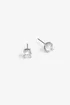 Jon Richard Rhodium Plated Cubic Zirconia Round Stud Earrings - One Size Image 1