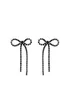 Jon Richard Hematite Plated Jet Bow Earrings - One Size Image 1