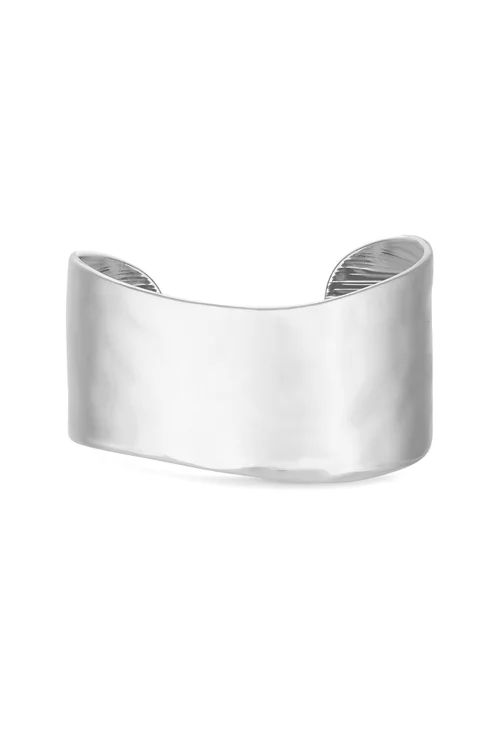 Jon Richard Silver Plated Hammered Cuff Bracelet - One Size Image 1