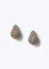 Muse Gold Crystal Domed Earrings - One Size Image 1