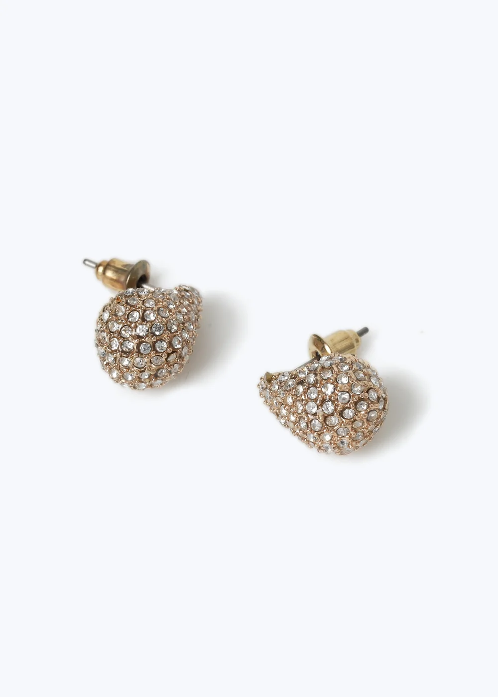 Muse Gold Crystal Domed Earrings - One Size Image 2