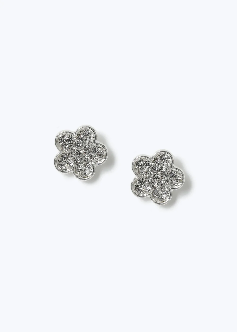 Silver Flower Earrings - One Size Image 1
