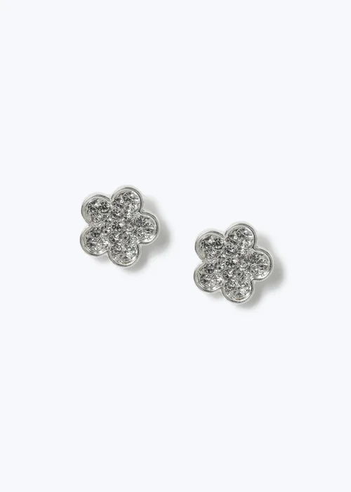 Silver Flower Earrings - One Size Image 1