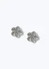 Silver Flower Earrings - One Size Image 1