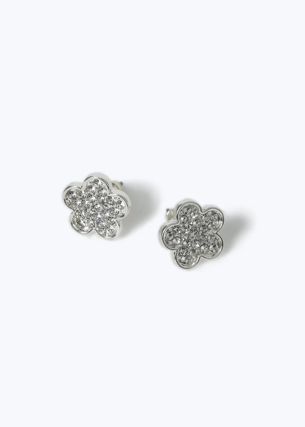 Silver Flower Earrings - One Size Image 2