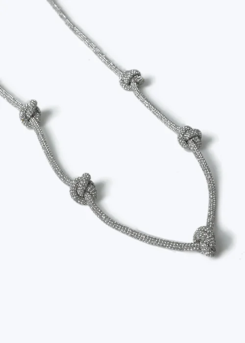 Silver Knot Chrystal Necklace - One Size Image 2
