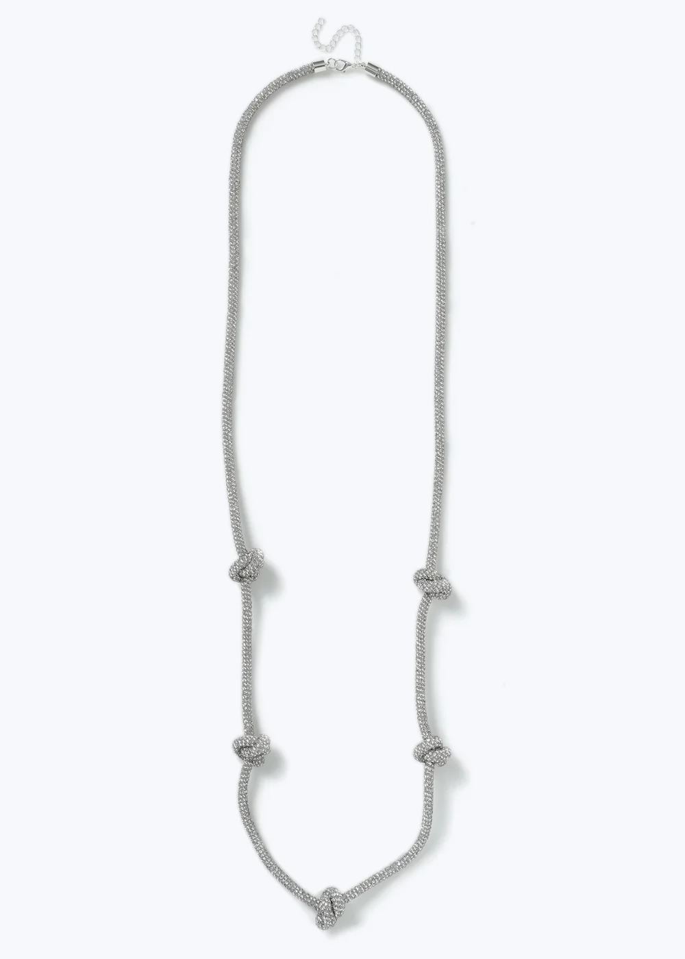 Silver Knot Chrystal Necklace - One Size Image 1