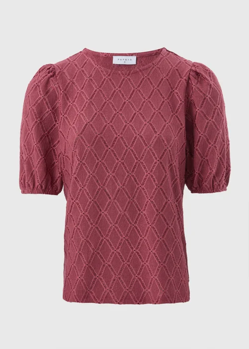 Pink Textured Puff Sleeve Top - 8 Image 4