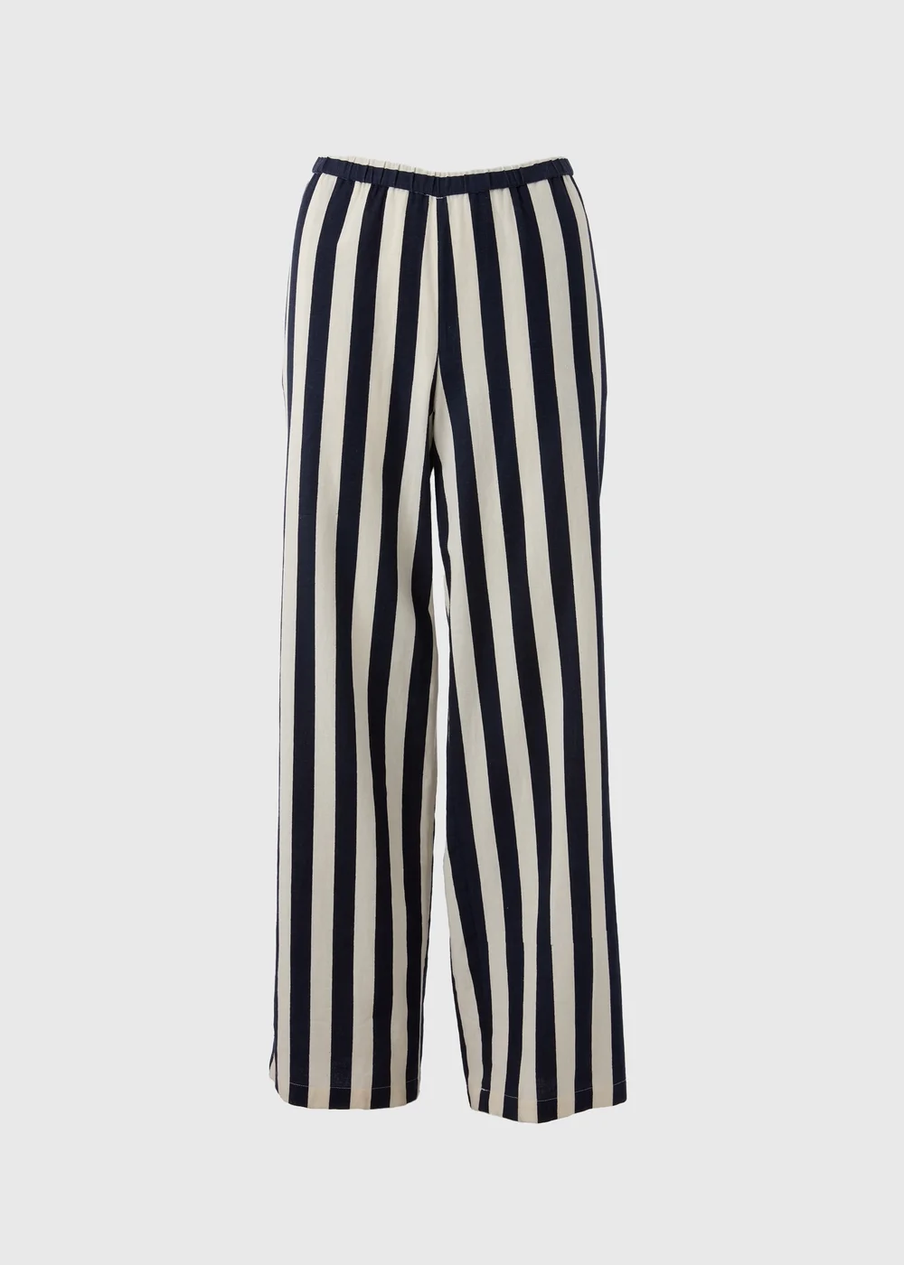 Petite Navy Stripe Wide Leg Co-Ord Trousers - Size 6 Image 2