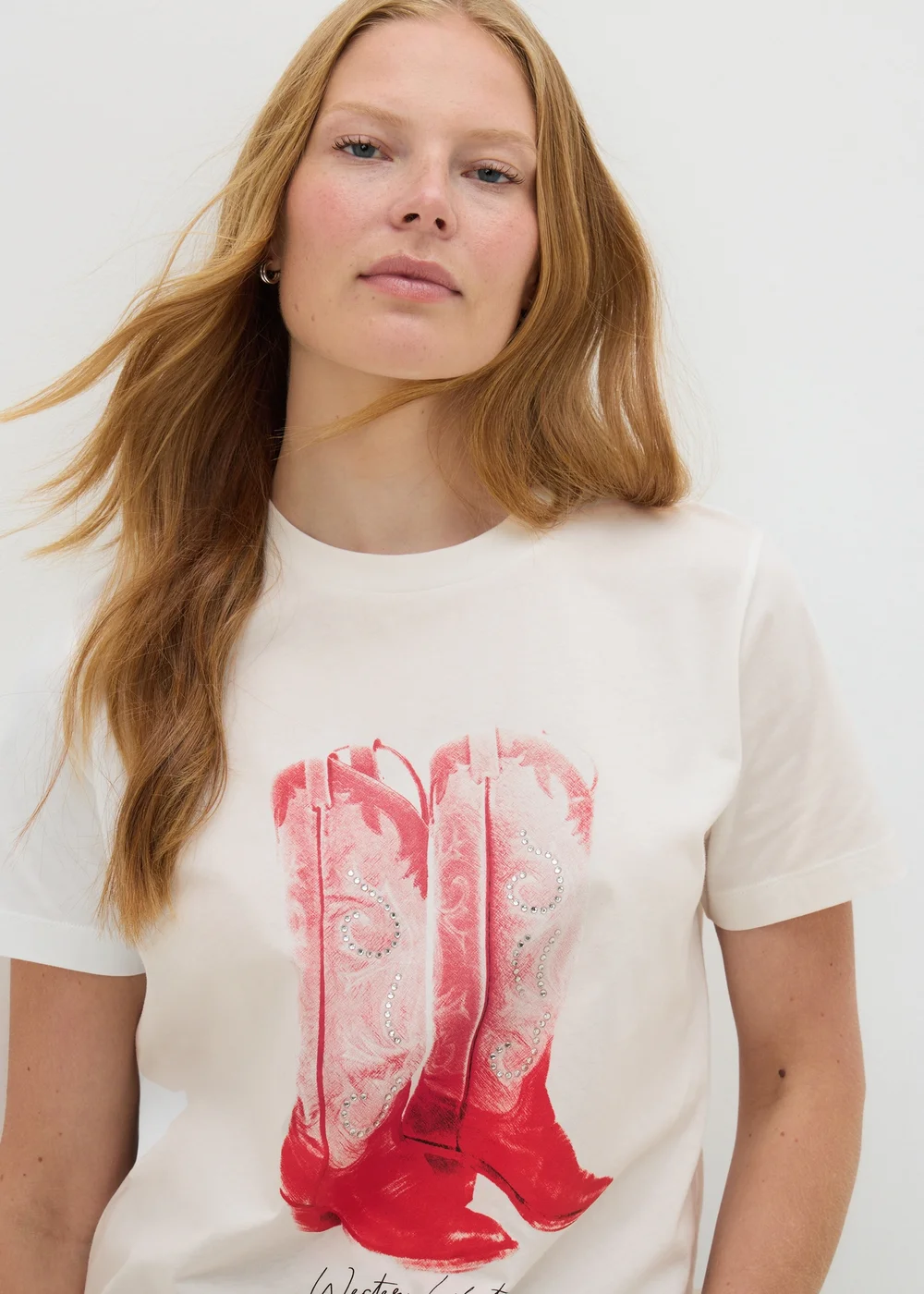 White Western Boots T-Shirt - 8 Image 1