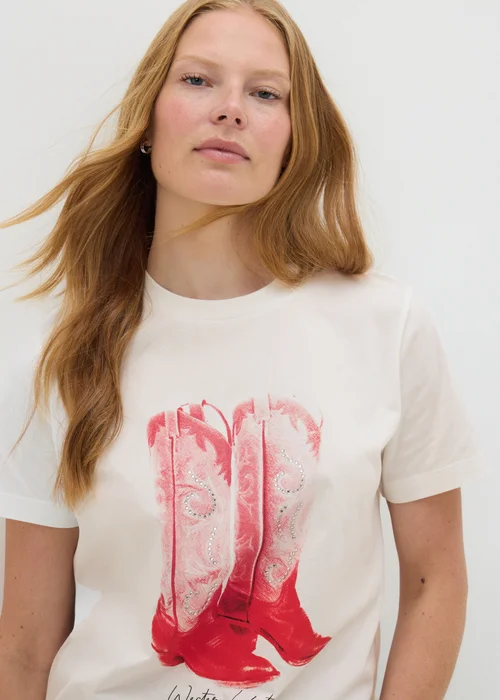 White Western Boots T-Shirt - 8 Image 1