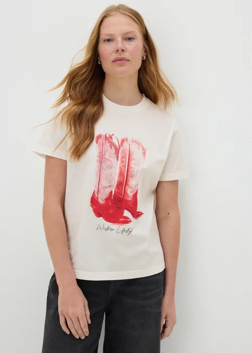 White Western Boots T-Shirt - 8 Image 2