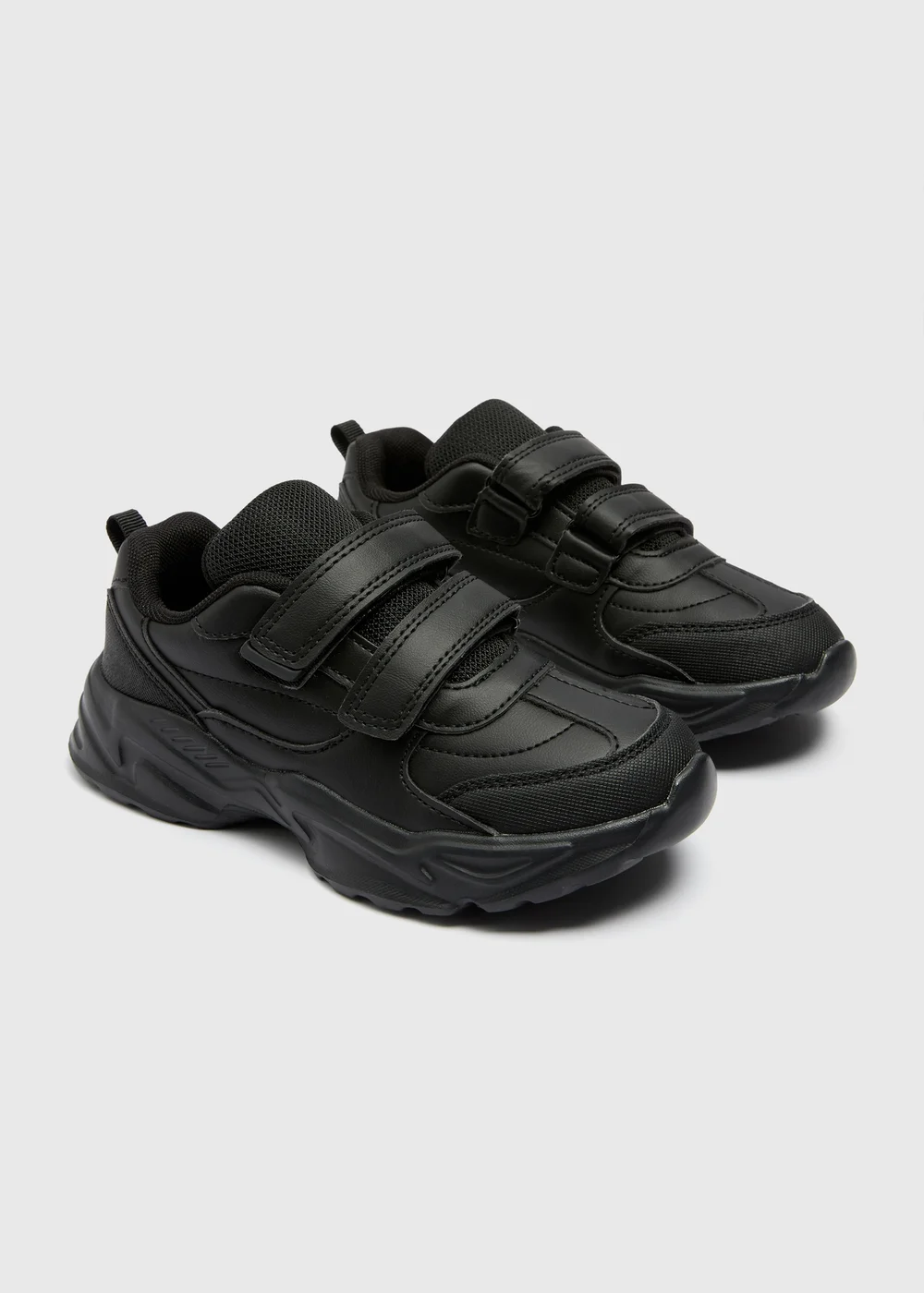 Boys Black Scuff Resistant Casual School Trainers (Younger 9-Older 6) - 8 infants Image 1