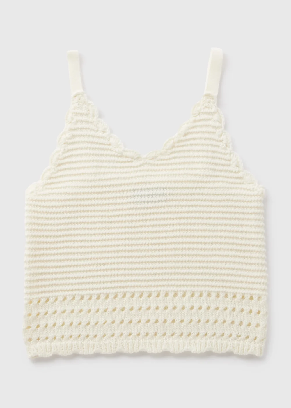 Girls Cream Crochet Vest (7-15yrs) - 10 Yrs Image 1