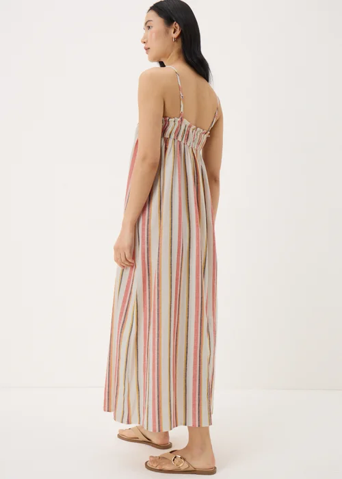 Stone Linen Blend Stripe Trapeze Cami Maxi Dress - 8 Image 2