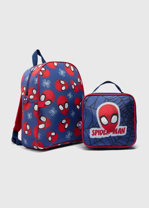 Boys Navy Spiderman Backpack Set - One Size Image 2