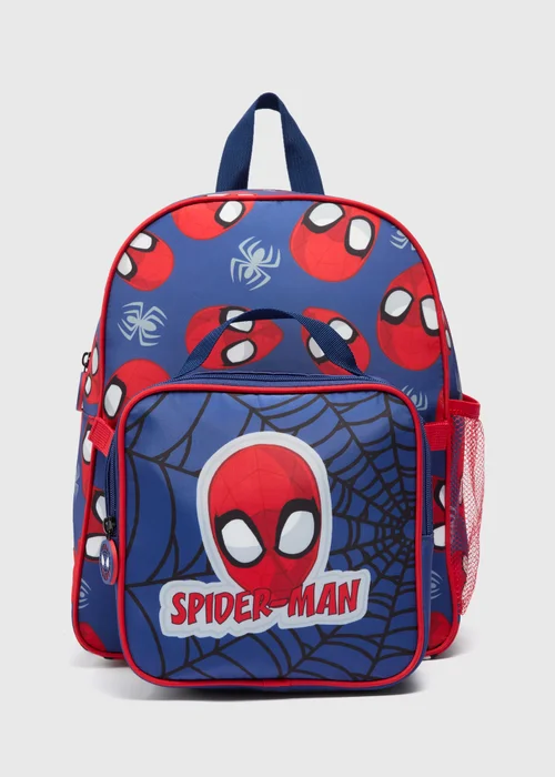Boys Navy Spiderman Backpack Set - One Size Image 1
