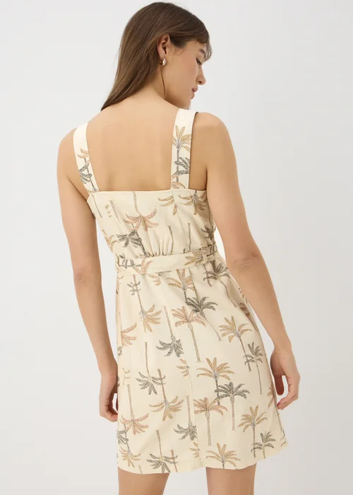 Stone Palm Print Linen Blend Dress - 8 Image 2