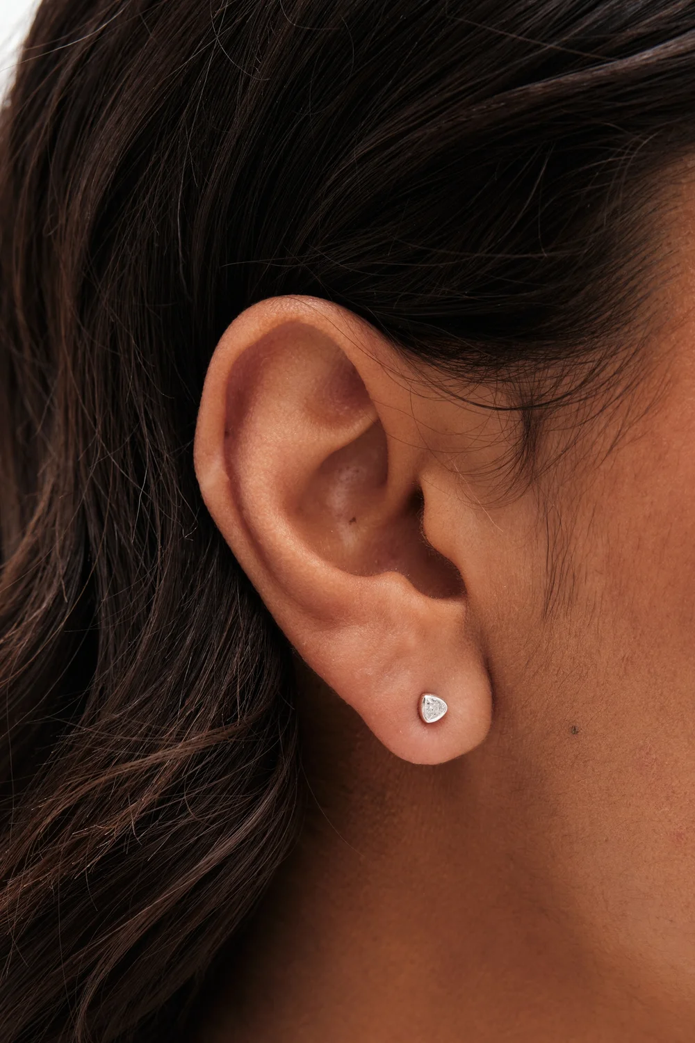 Simply Silver Sterling Silver 925 Cubic Zirconia Trilliant Stud Earrings - One Size Image 2