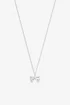 Simply Silver Sterling Silver 925 Polished Bow Pendant Necklace - One Size Image 1