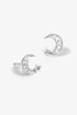 Simply Silver Sterling Silver 925 Cubic Zirconia Pave Celestial Stud Earrings - One Size Image 2