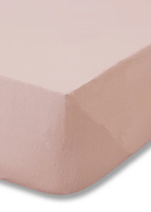 Catherine Lansfield Brushed Cotton Fitted Sheet Pink - Fitted Single Image 3