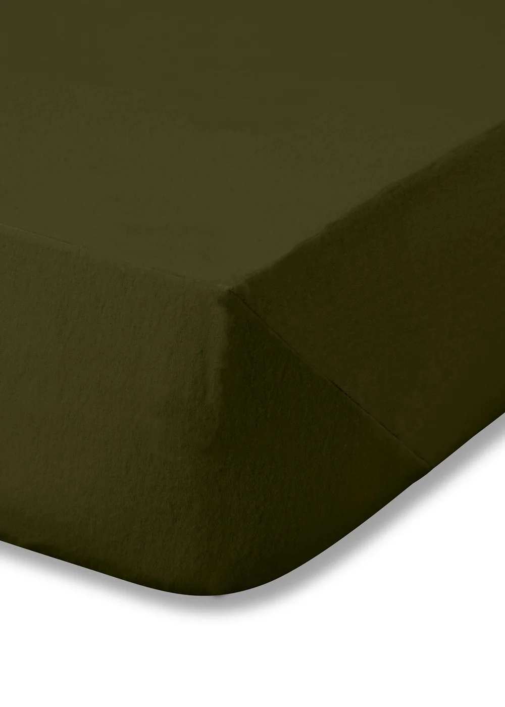 Catherine Lansfield Brushed Cotton Fitted Sheet Green - Fitted Single Image 3