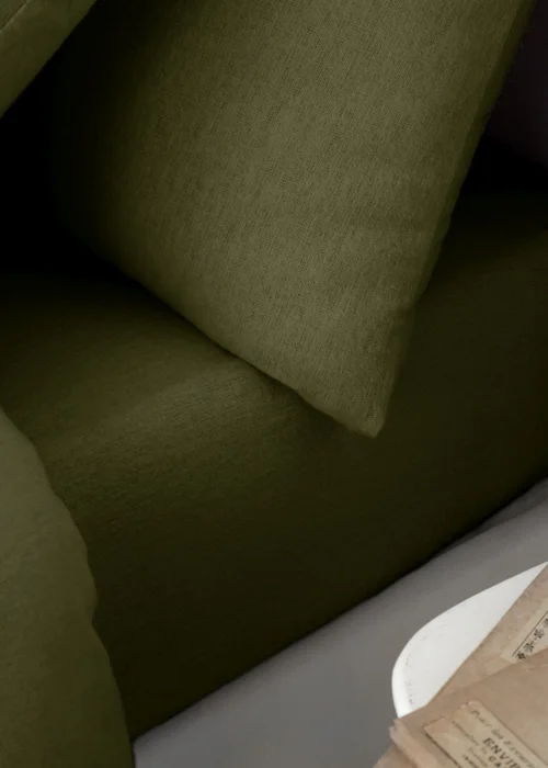 Catherine Lansfield Brushed Cotton Fitted Sheet Green - Fitted Single Image 1