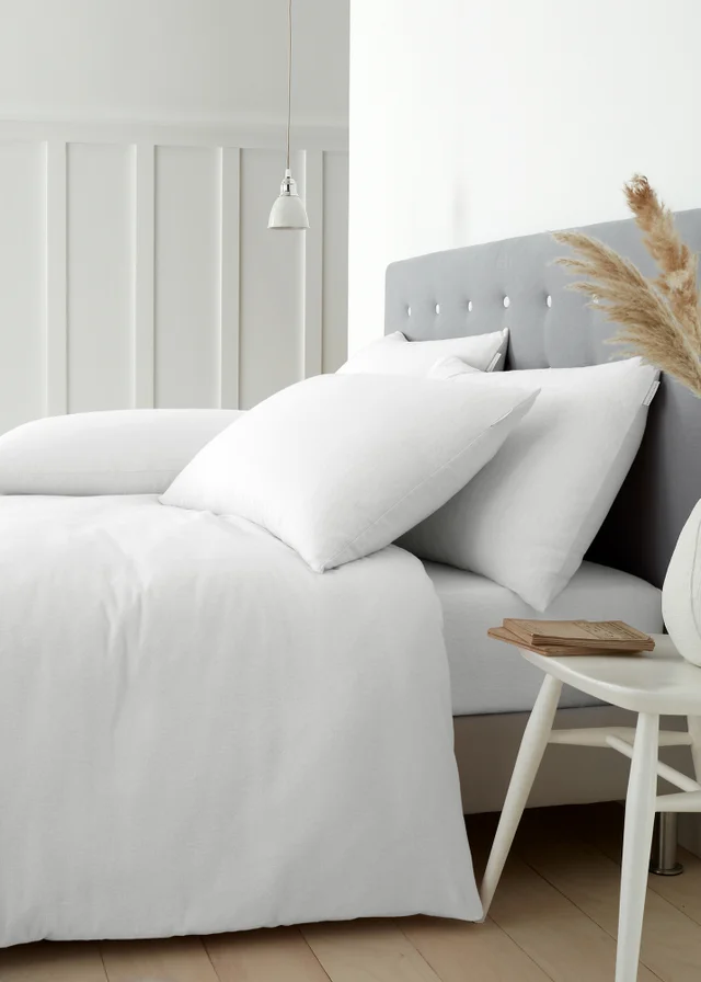 Catherine Lansfield White Brushed Cotton Duvet Set