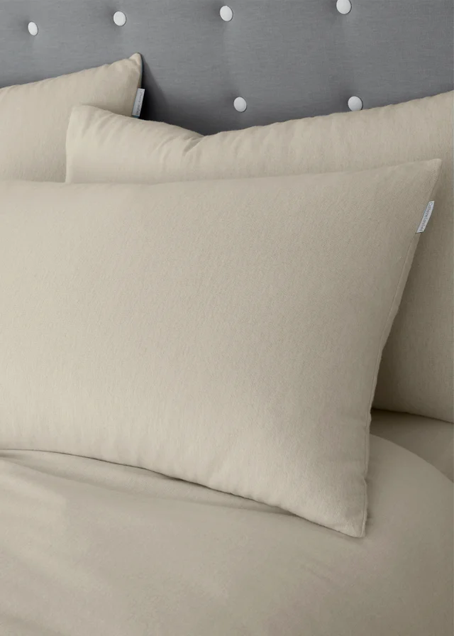 Catherine Lansfield Cream Brushed Cotton Duvet Set