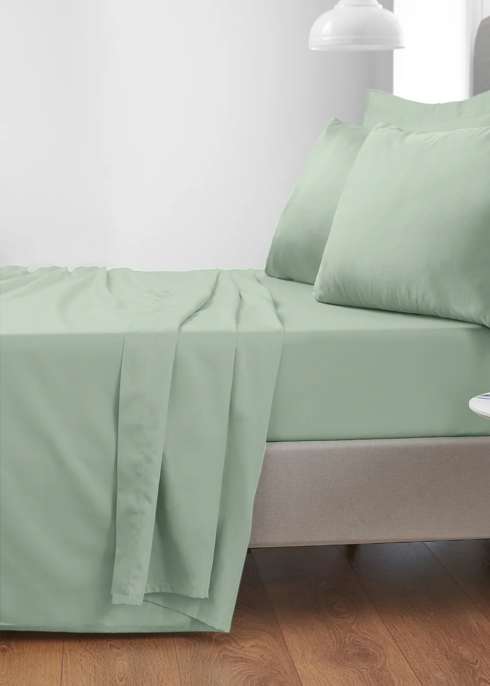 Bianca Fine Linens Green Cotton Sateen Flat Sheet - Single Image 1