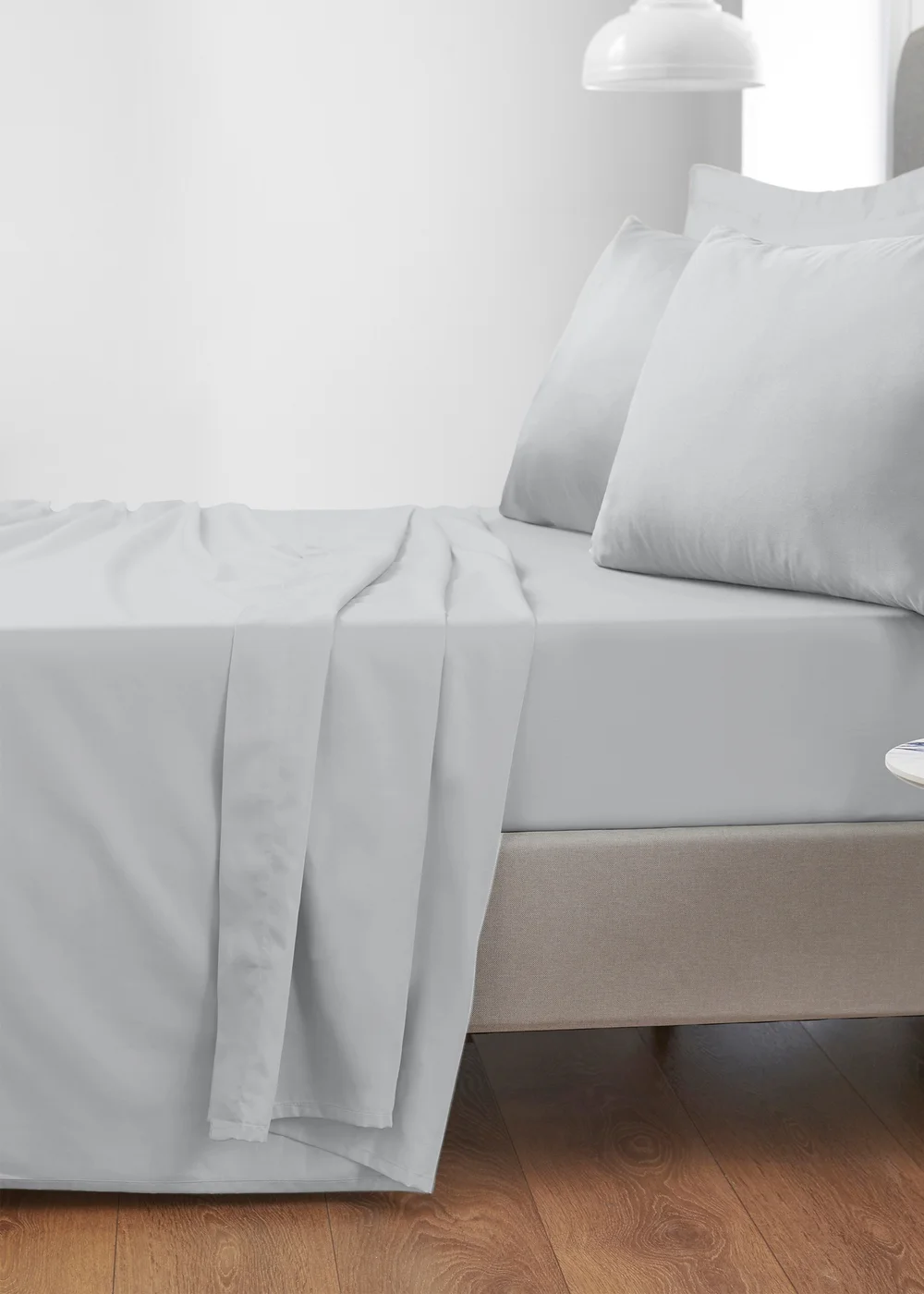 Bianca Fine Linens Grey Cotton Sateen Flat Sheet - Single Image 1
