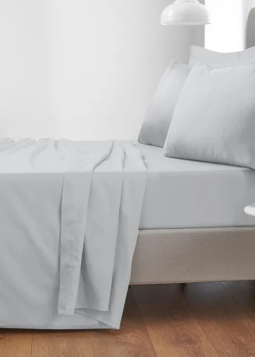 Bianca Fine Linens Grey Cotton Sateen Flat Sheet - Single Image 1