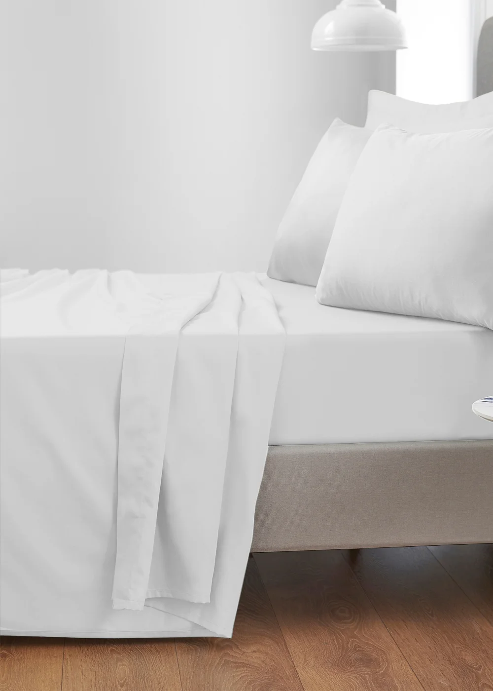Bianca Fine Linens White Cotton Sateen Flat Sheet - Single Image 1