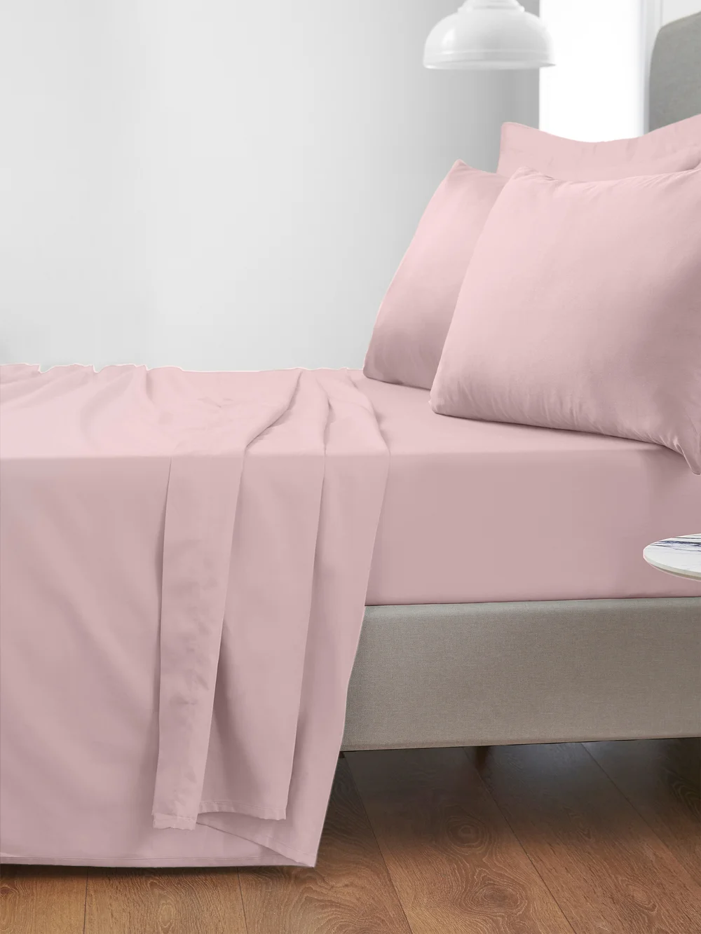 Bianca Fine Linens Blush Cotton Sateen Flat Sheet - Single Image 1
