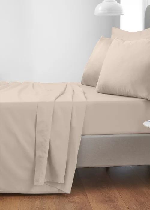 Bianca Fine Linens Oyster Cotton Sateen Flat Sheet - Single Image 1
