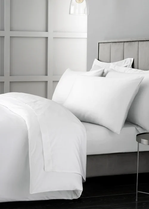 Bianca Fine Linens White Cotton Sateen Duvet Set - Single Image 1