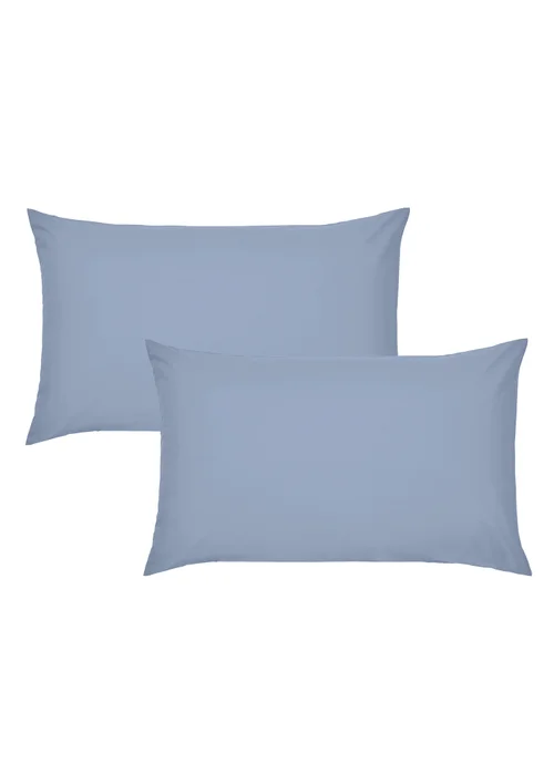 Catherine Lansfield Easy Iron Percale Standard Pillowcase Pair Blue - 50 x 75cm Image 3