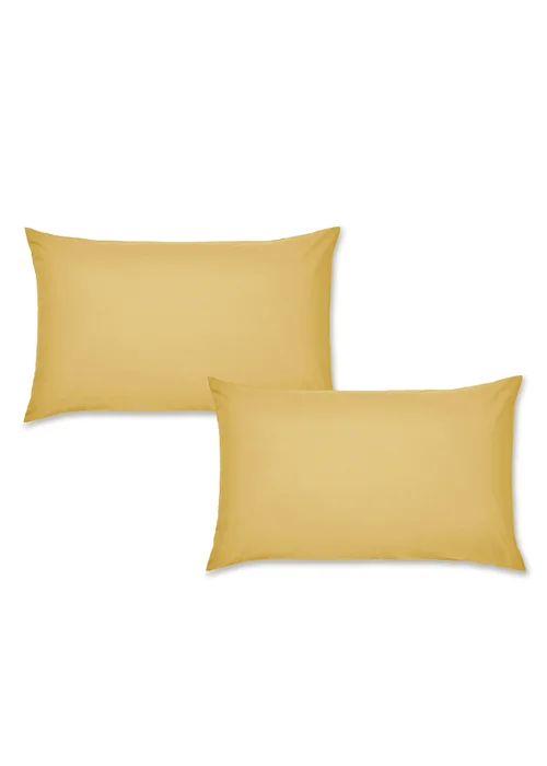 Catherine Lansfield Easy Iron Percale Standard Pillowcase Pair Yellow - 50 x 75cm Image 3