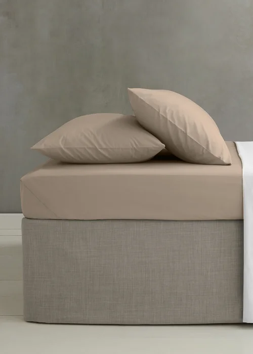 Catherine Lansfield Easy Iron Percale Standard Pillowcase Pair Natural - 50 x 75cm Image 2