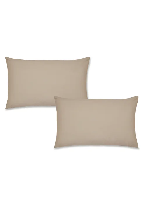 Catherine Lansfield Easy Iron Percale Standard Pillowcase Pair Natural - 50 x 75cm Image 3